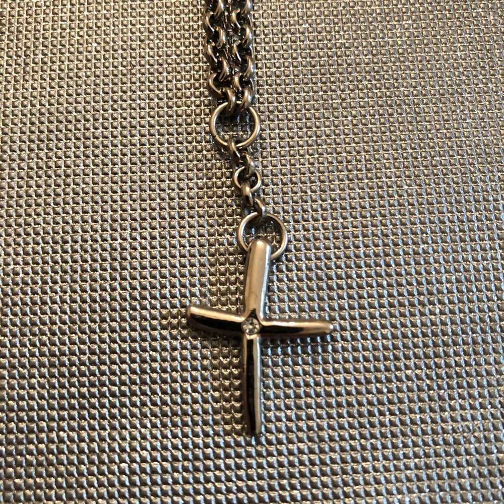 Guess Cross Necklace Silver tone with Rhinestone